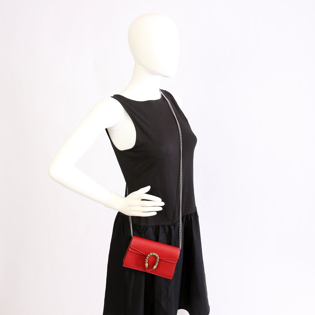 476432 Dionysus Leather Super Mini Red