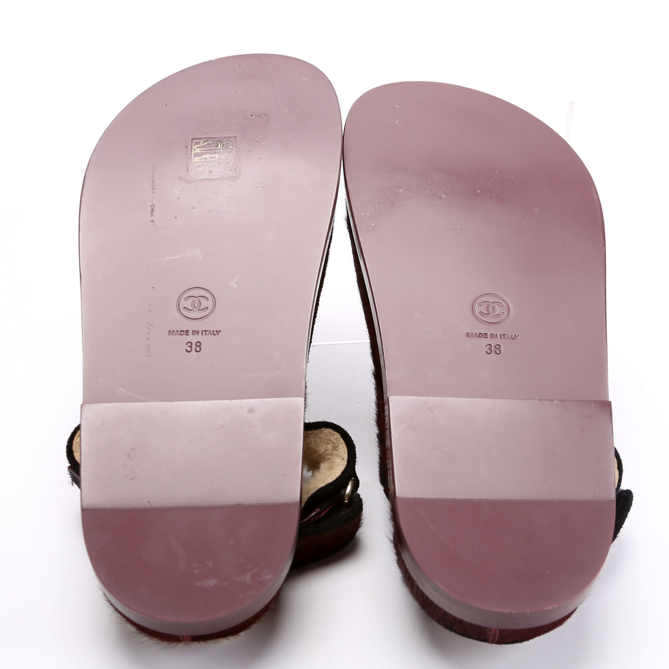 CC Dad Sandals Calf Hair Shearling Size 38