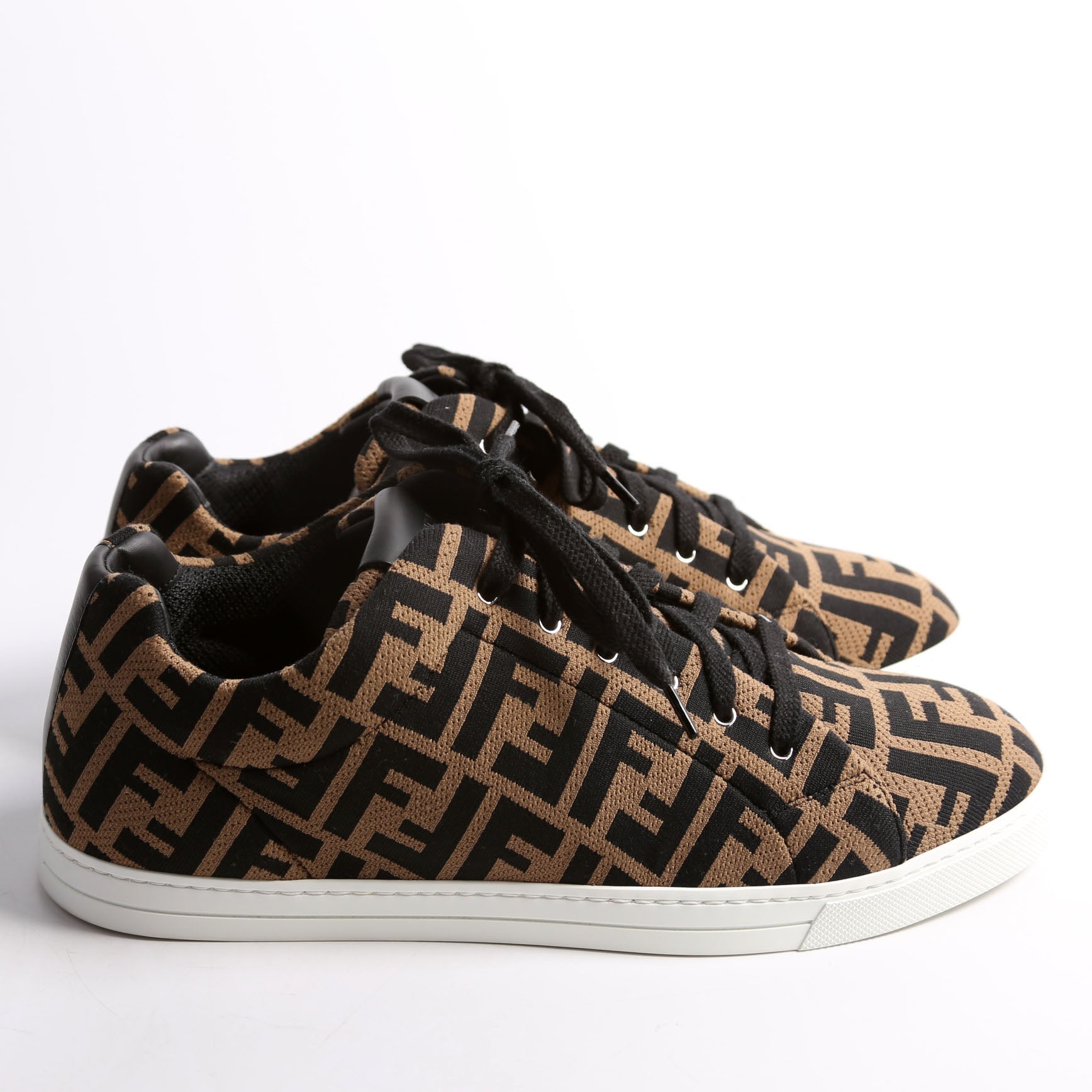 Tech Fabric Sneakers Size 39.5 (Mens Size 7) Black/Brown