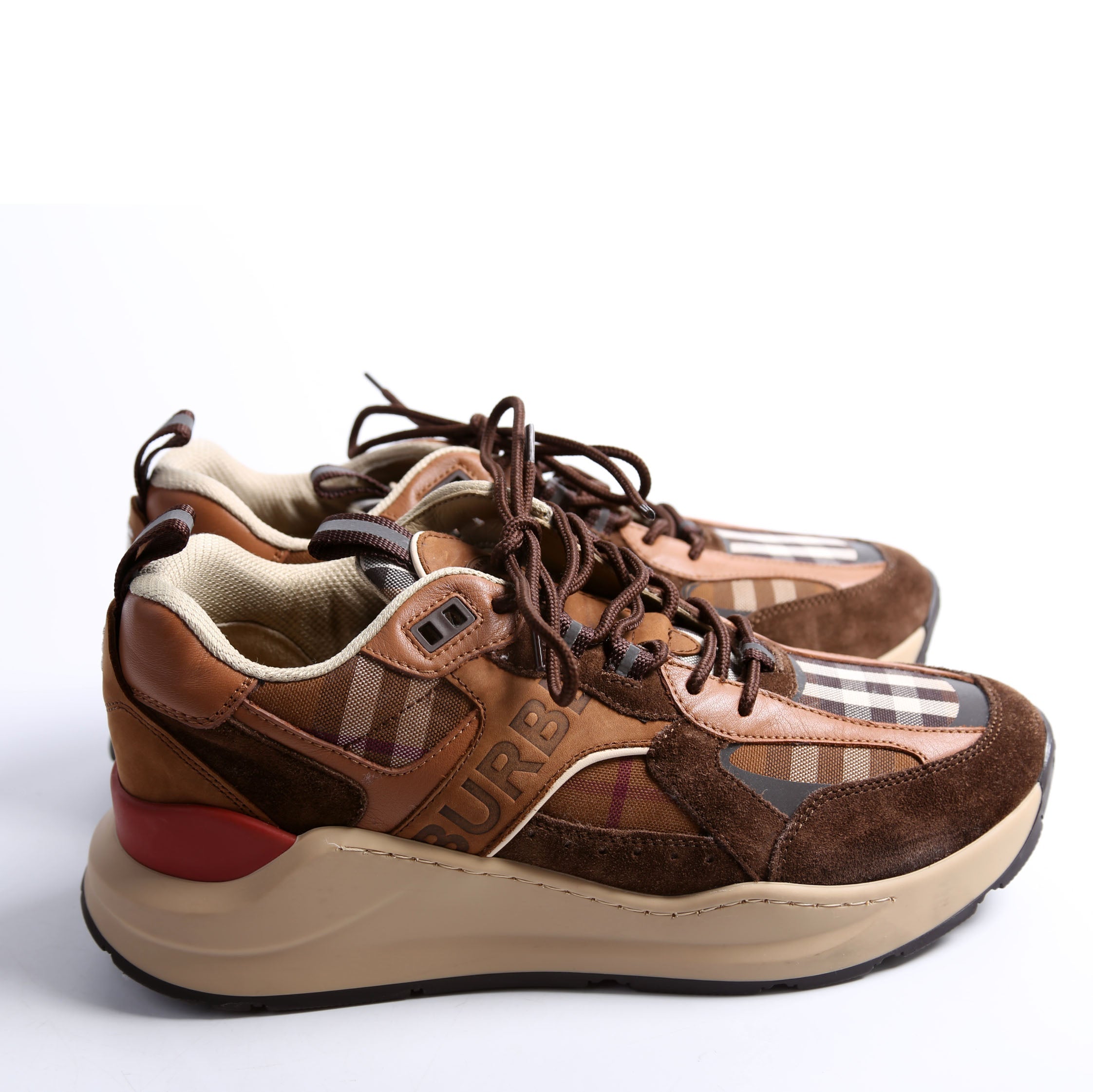 Sean Sneakers Birch Check/Suede Size 42 Multicolor