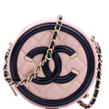 Filigree Round Crossbody Caviar 26M Nude/Black