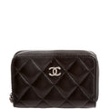 Classic Quilted Zippy Coin Purse Lambskin Black