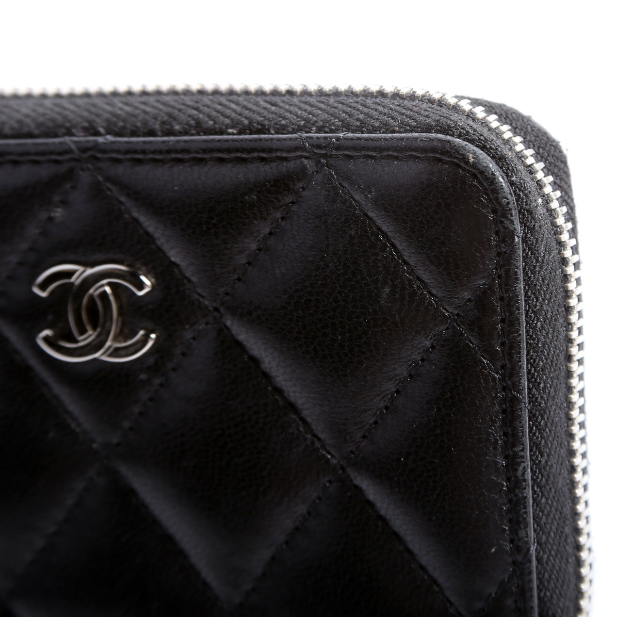 Classic Quilted Zippy Coin Purse Lambskin Black