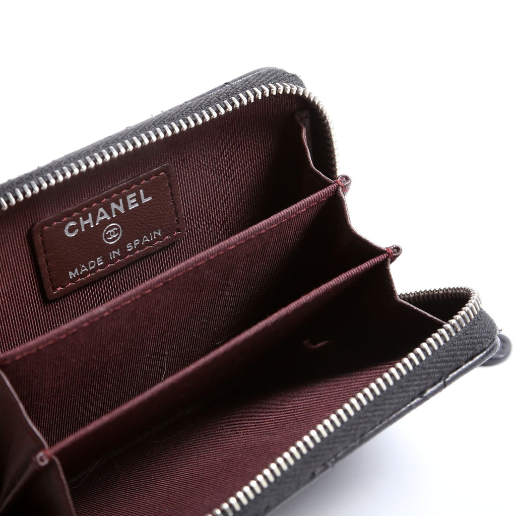 Classic Quilted Zippy Coin Purse Lambskin Black