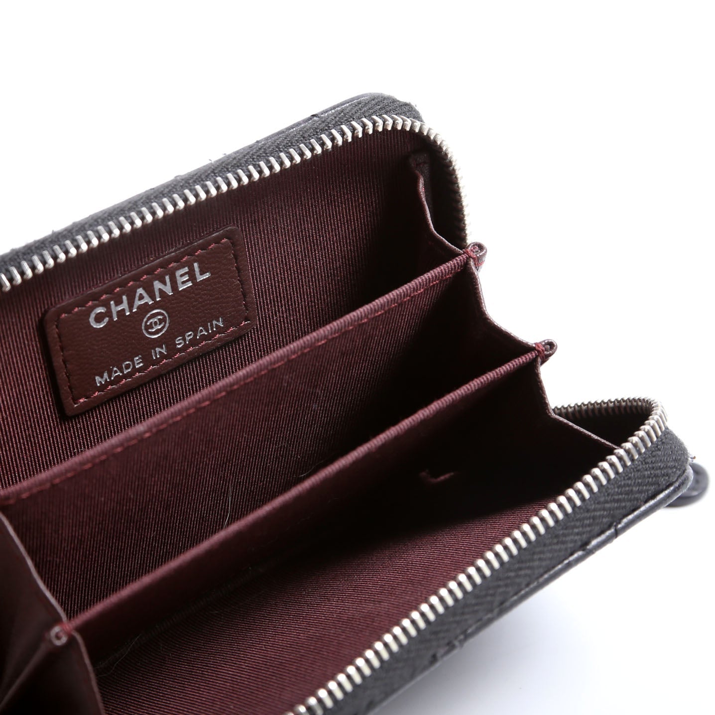 Classic Quilted Zippy Coin Purse Lambskin Black