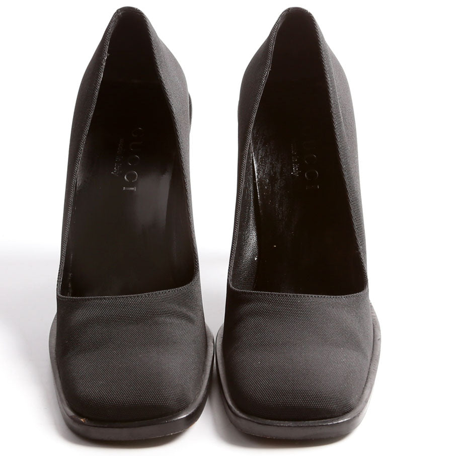 Canvas Square Toe Block Heel Size 7