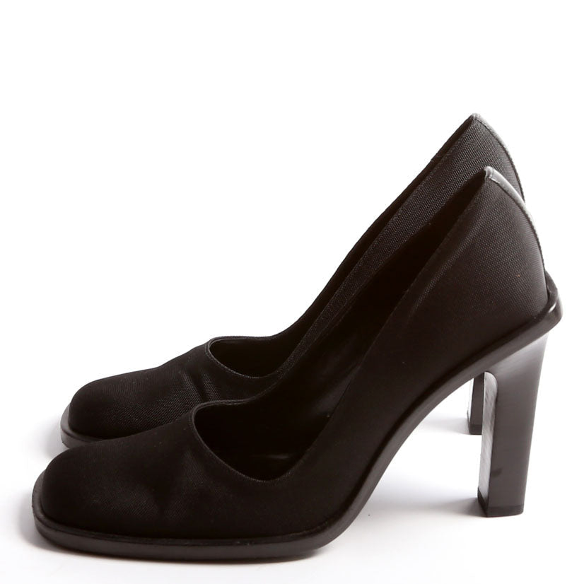 Canvas Square Toe Block Heel Size 7