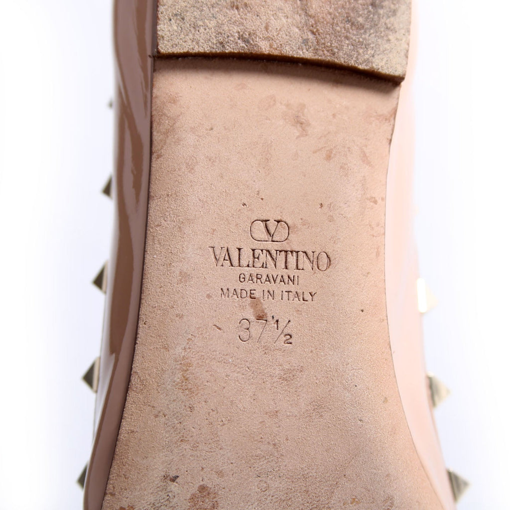 Rockstud Bow Ballerina Flats Size 37.5 Nude