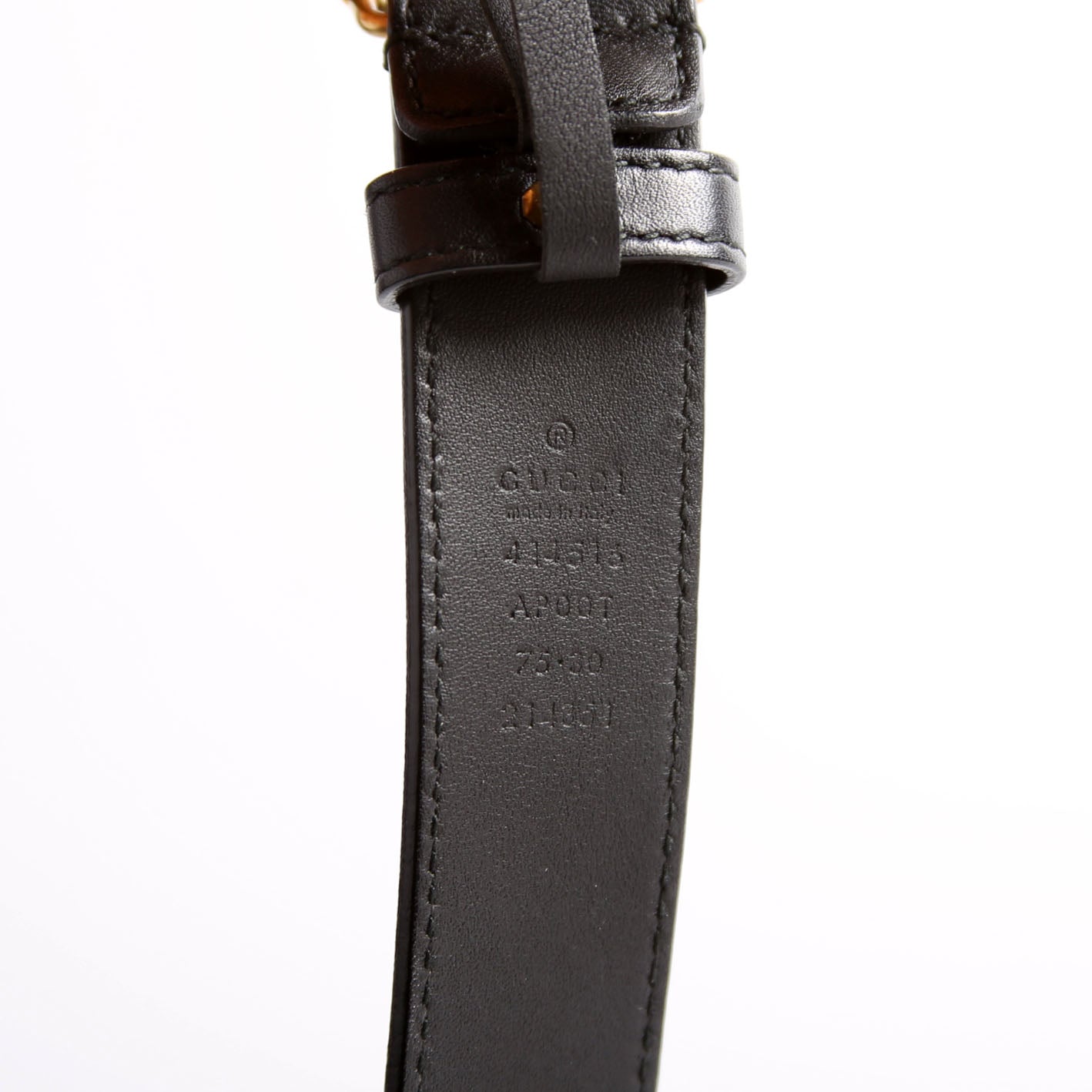 Gucci 414516 GG Marmont Belt Size 75/30 Black