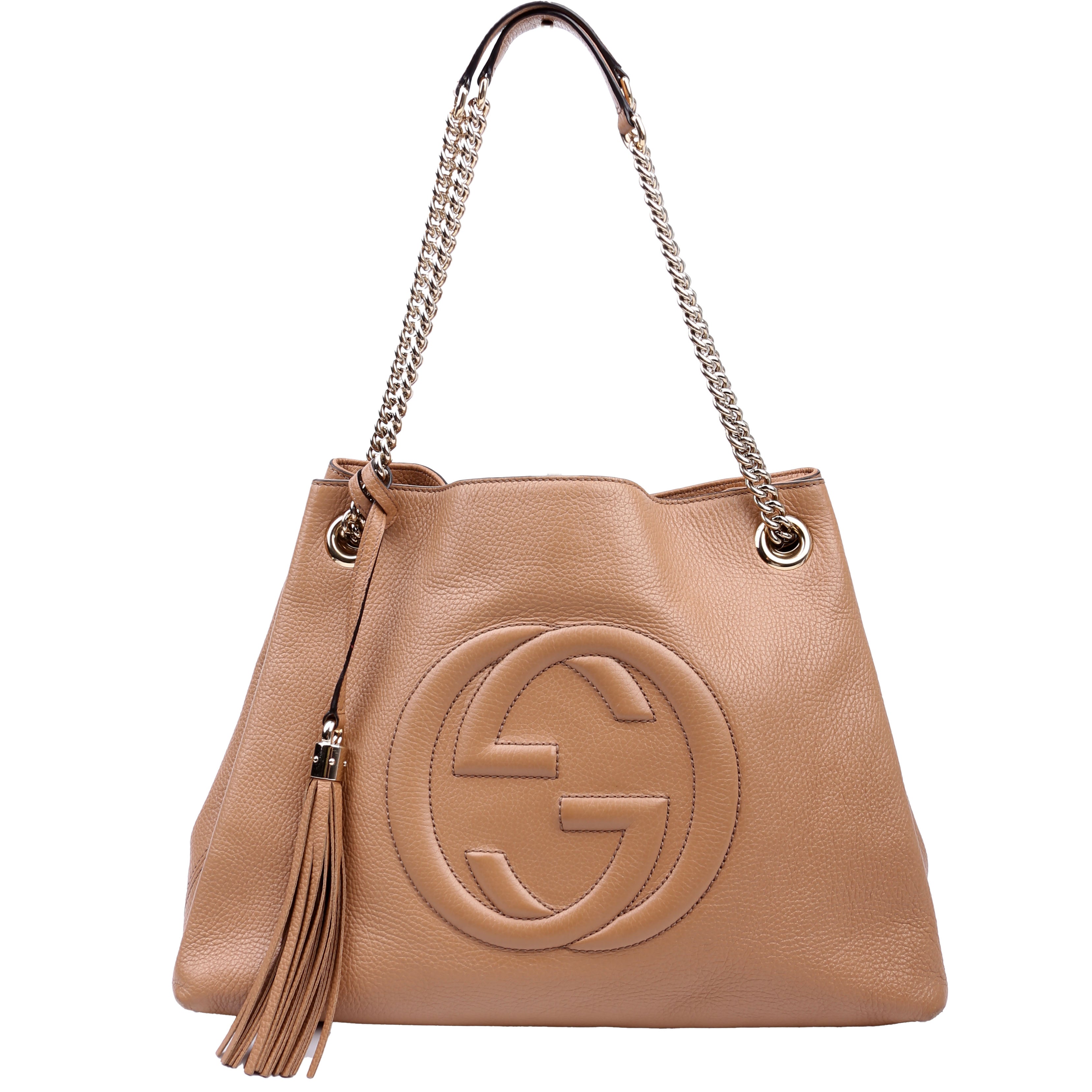 536196 Soho Chain Tote Newer Tan