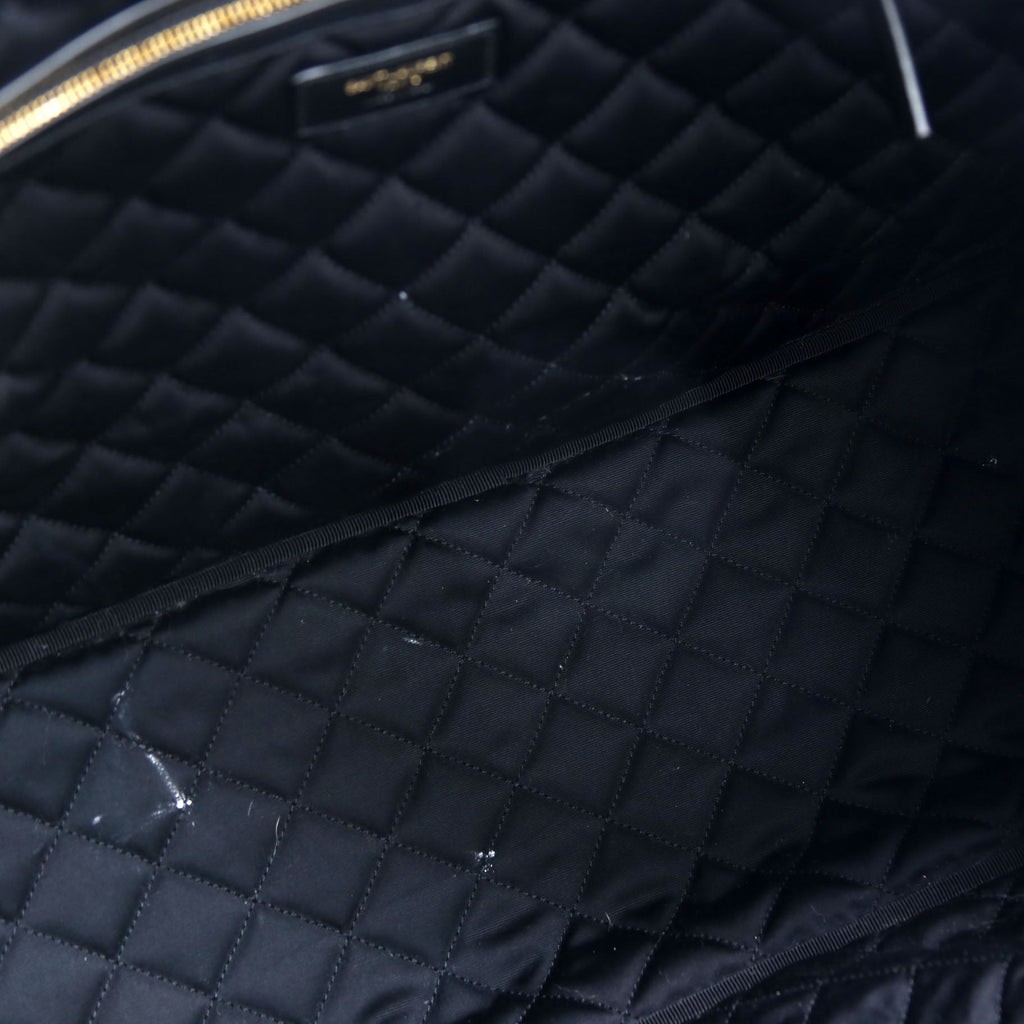 736009 Es Giant Travel Bag Quilted Calskin Black/Gold