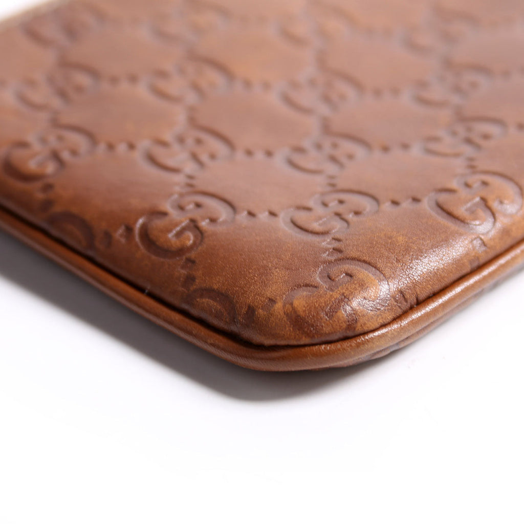 190553 Guccissima Leather Wristlet Brown