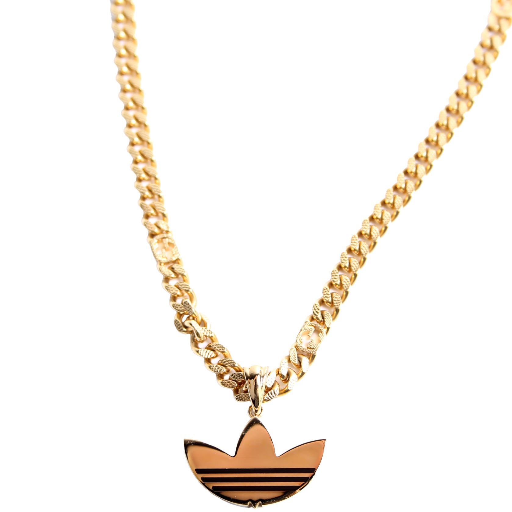 X Adidas Gourmette Trefoil Pendant Necklace Gold