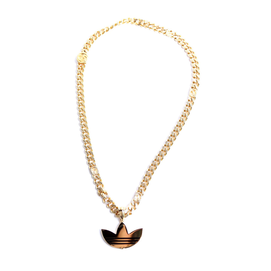 X Adidas Gourmette Trefoil Pendant Necklace Gold