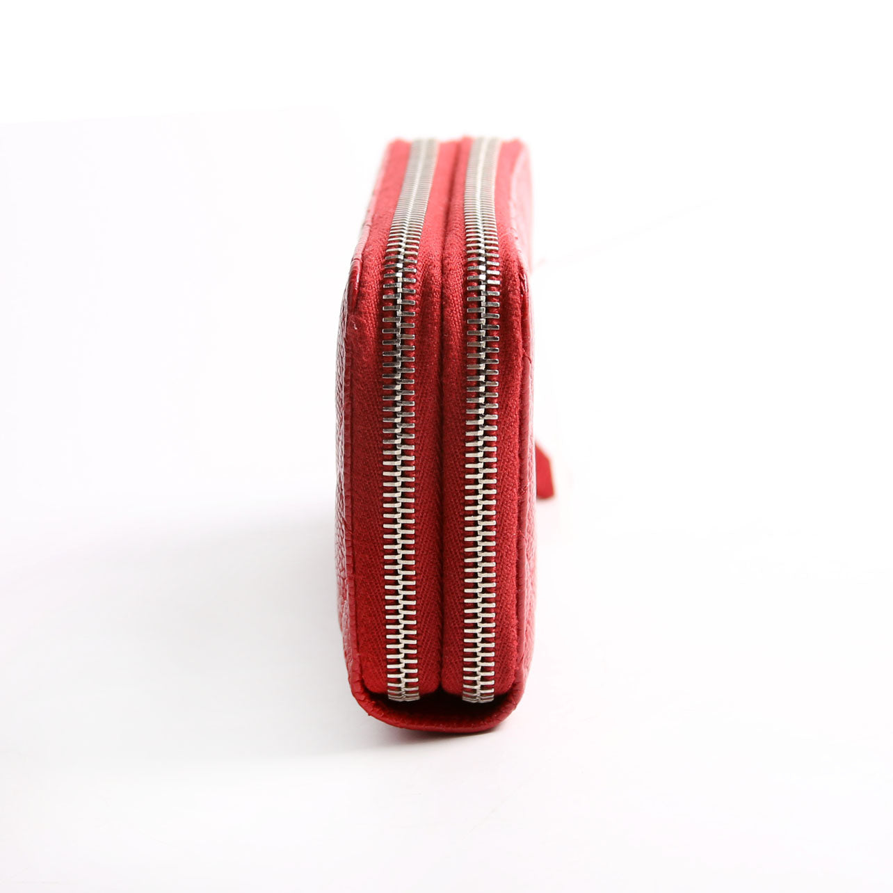 CC Double Zip Around Wallet Quilted Caviar 20M Red