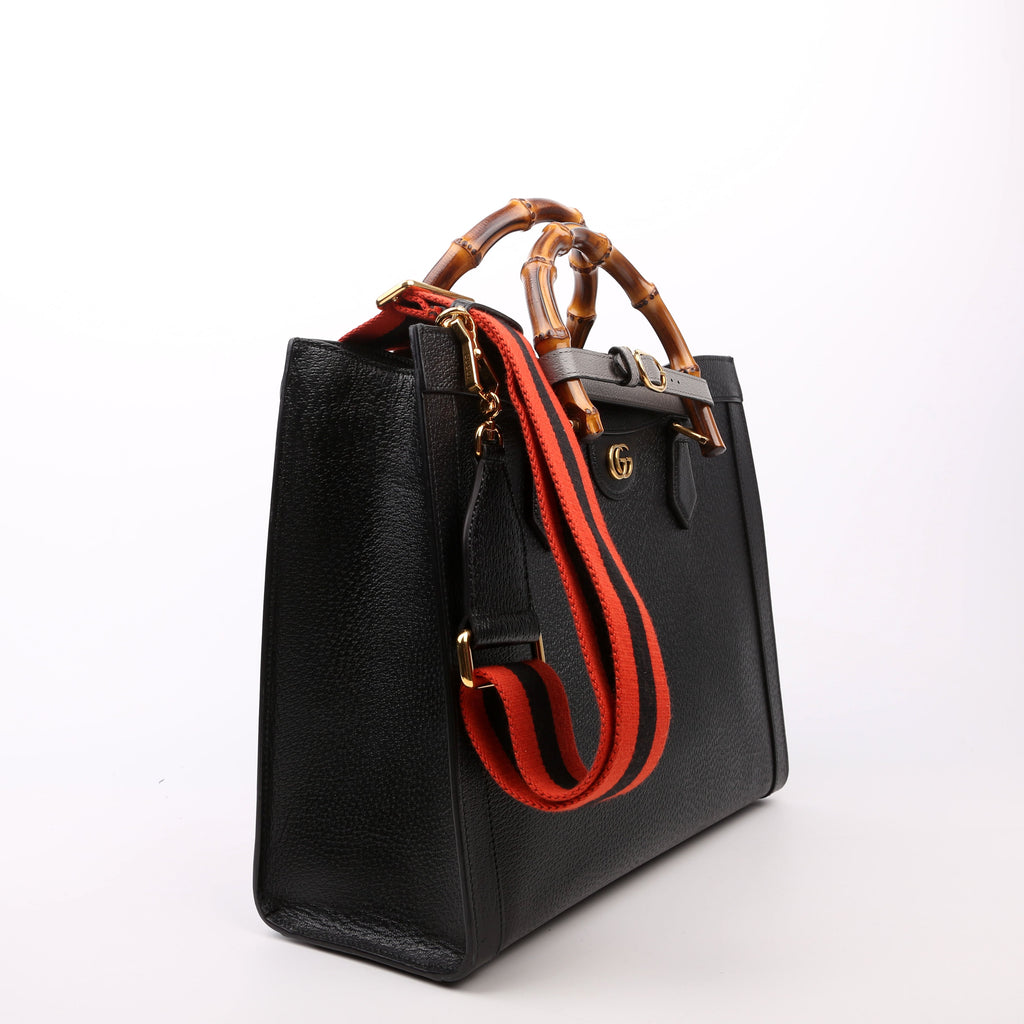 678842 Diana Tote Leather Medium Black