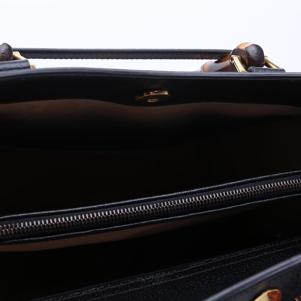 678842 Diana Tote Leather Medium Black