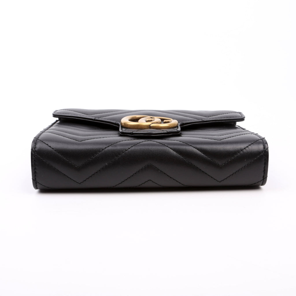 Gucci 474575 Marmont Chain Wallet Black