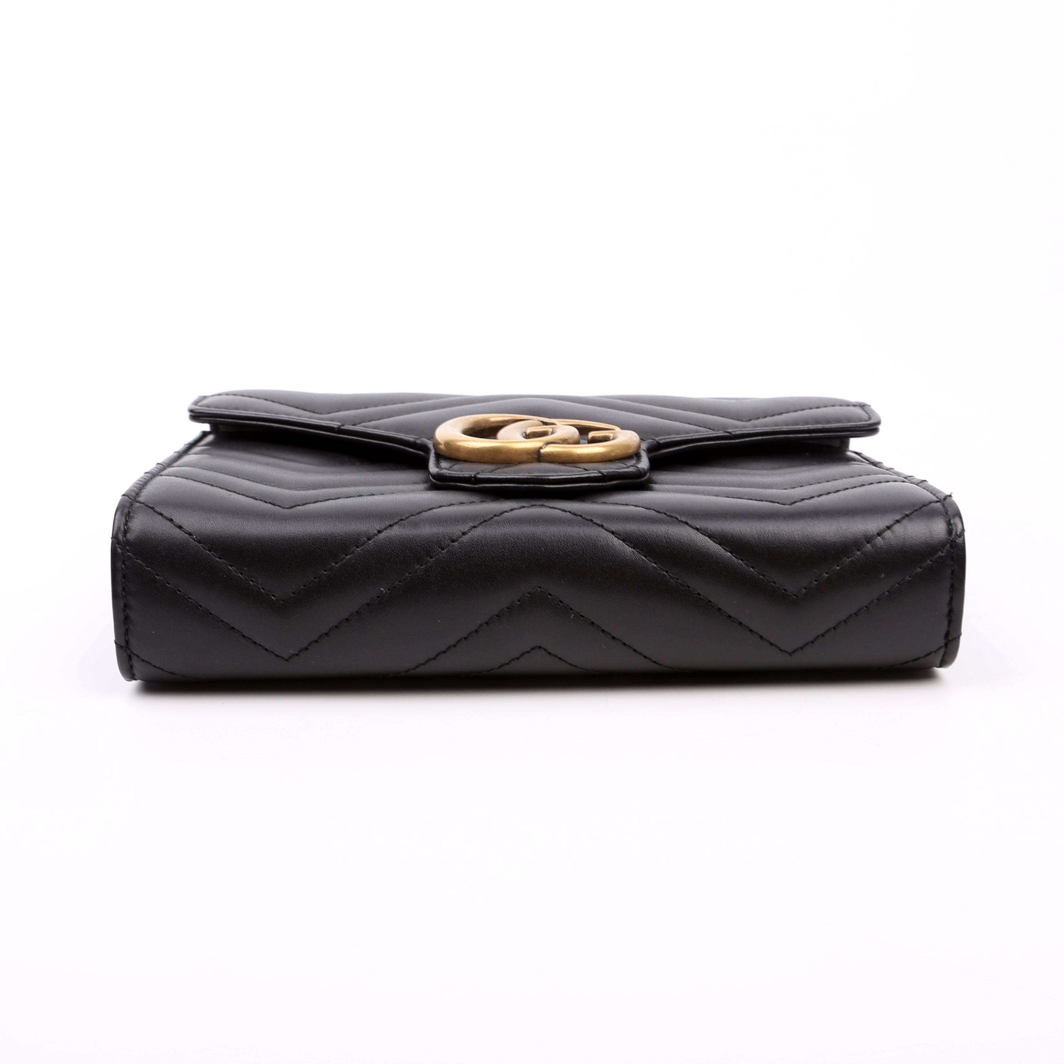 Gucci 474575 Marmont Chain Wallet Black