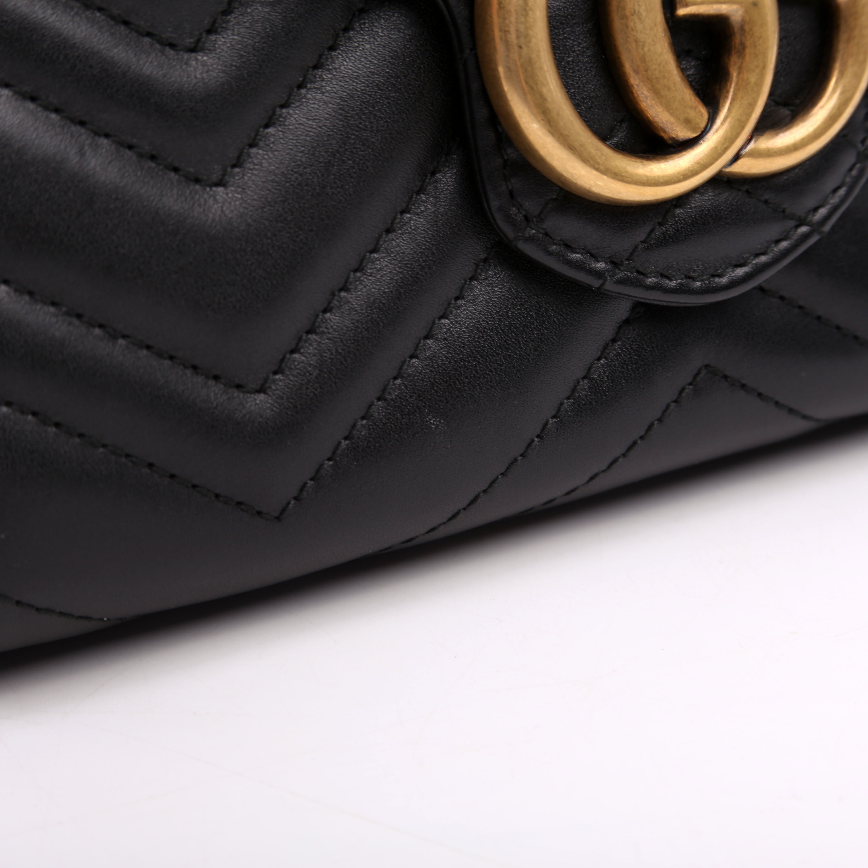 Gucci 474575 Marmont Chain Wallet Black