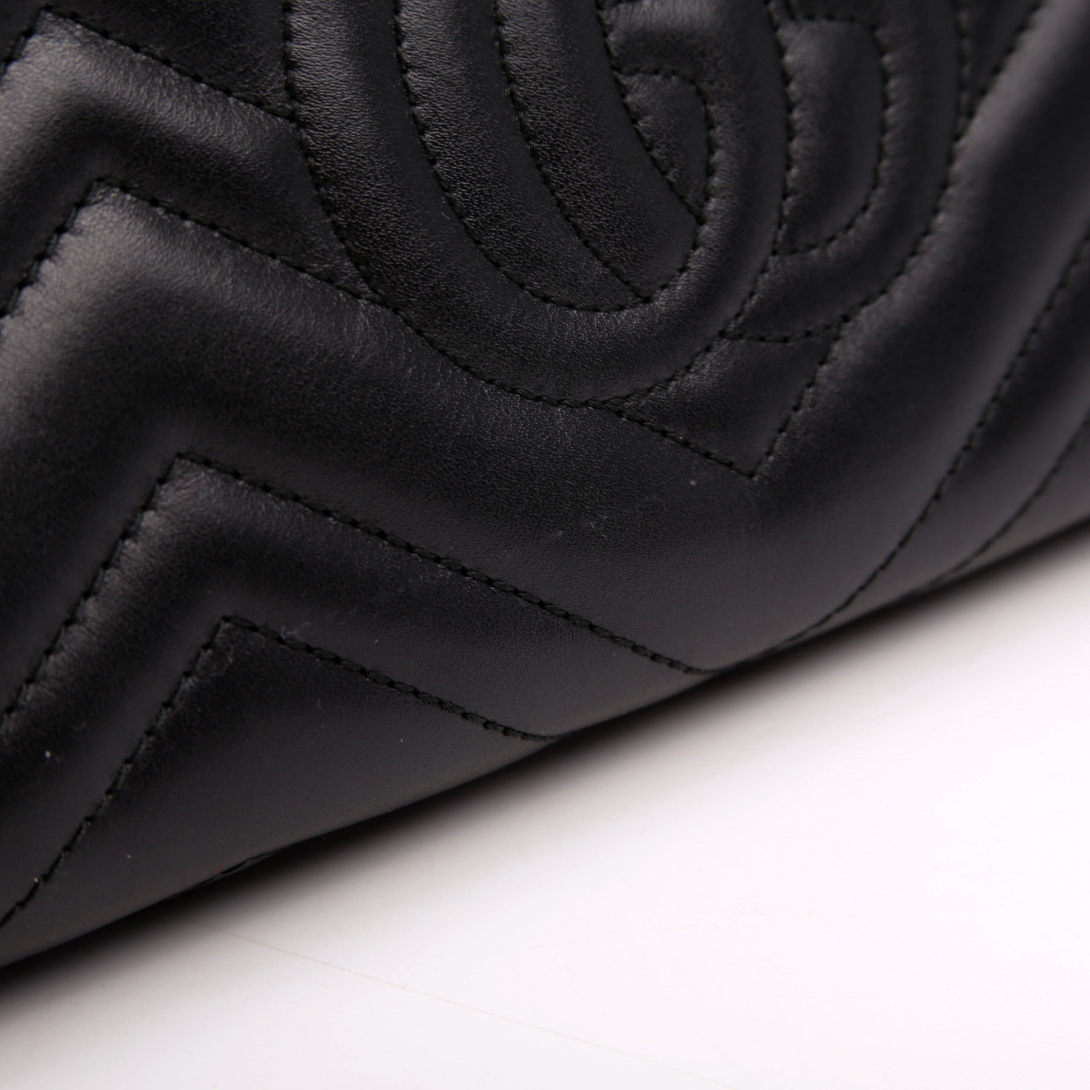 Gucci 474575 Marmont Chain Wallet Black