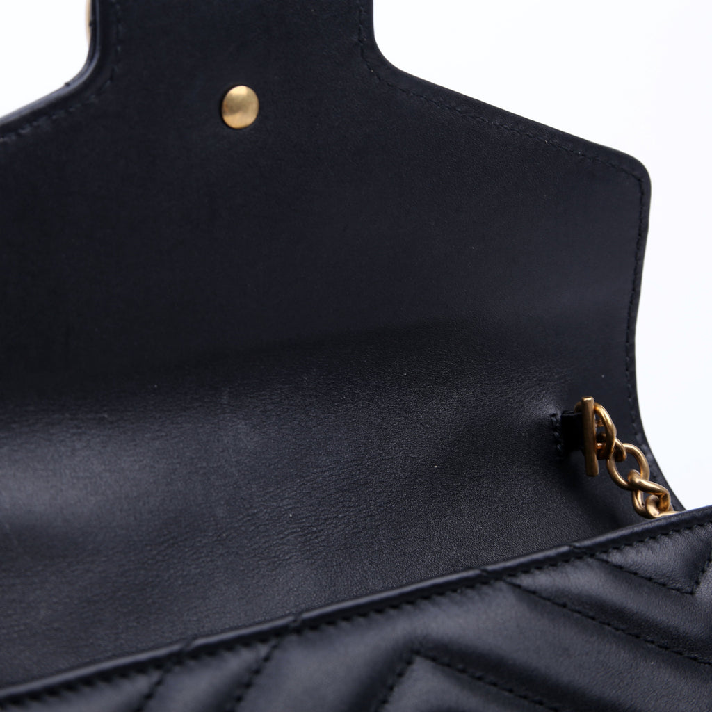 Gucci 474575 Marmont Chain Wallet Black