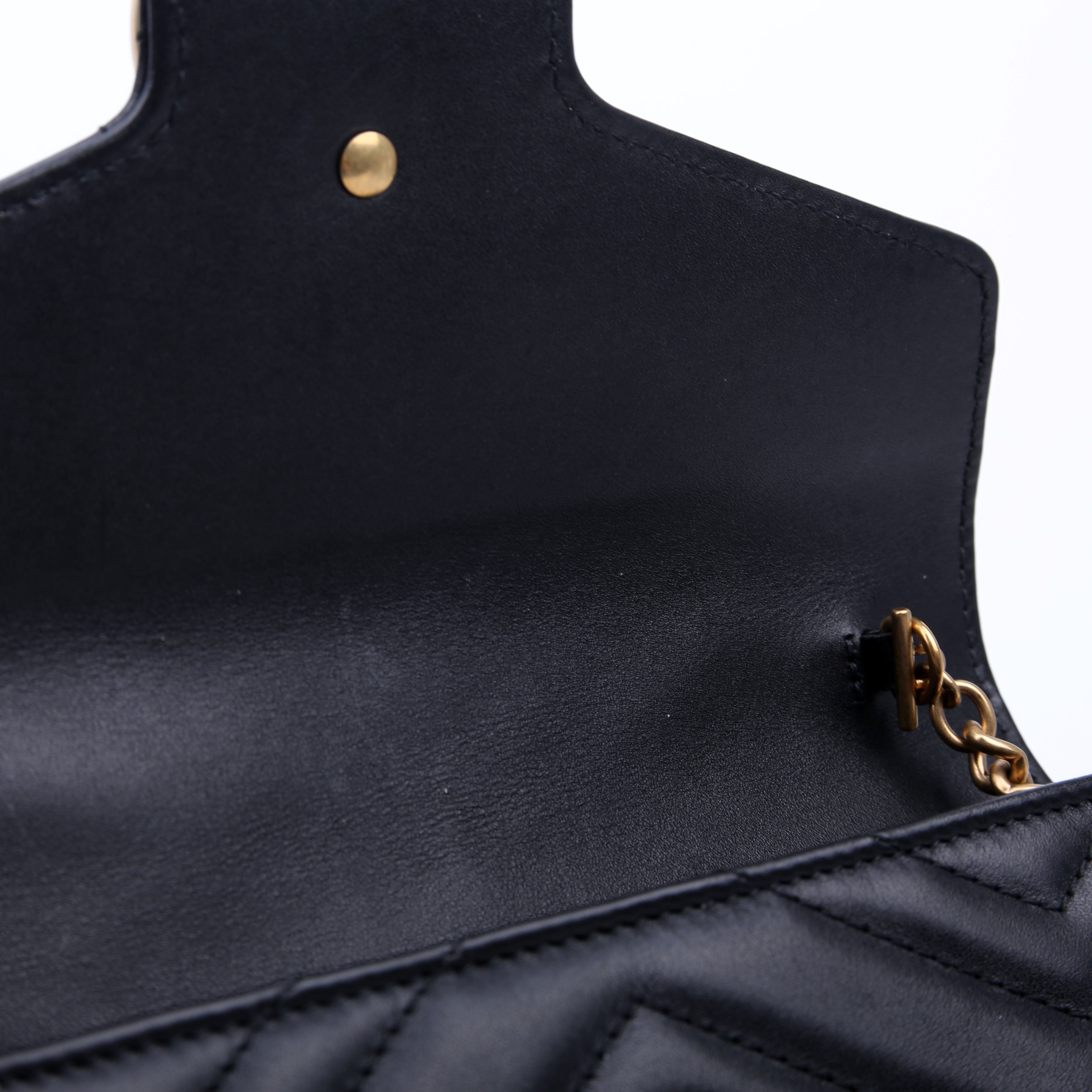 Gucci 474575 Marmont Chain Wallet Black