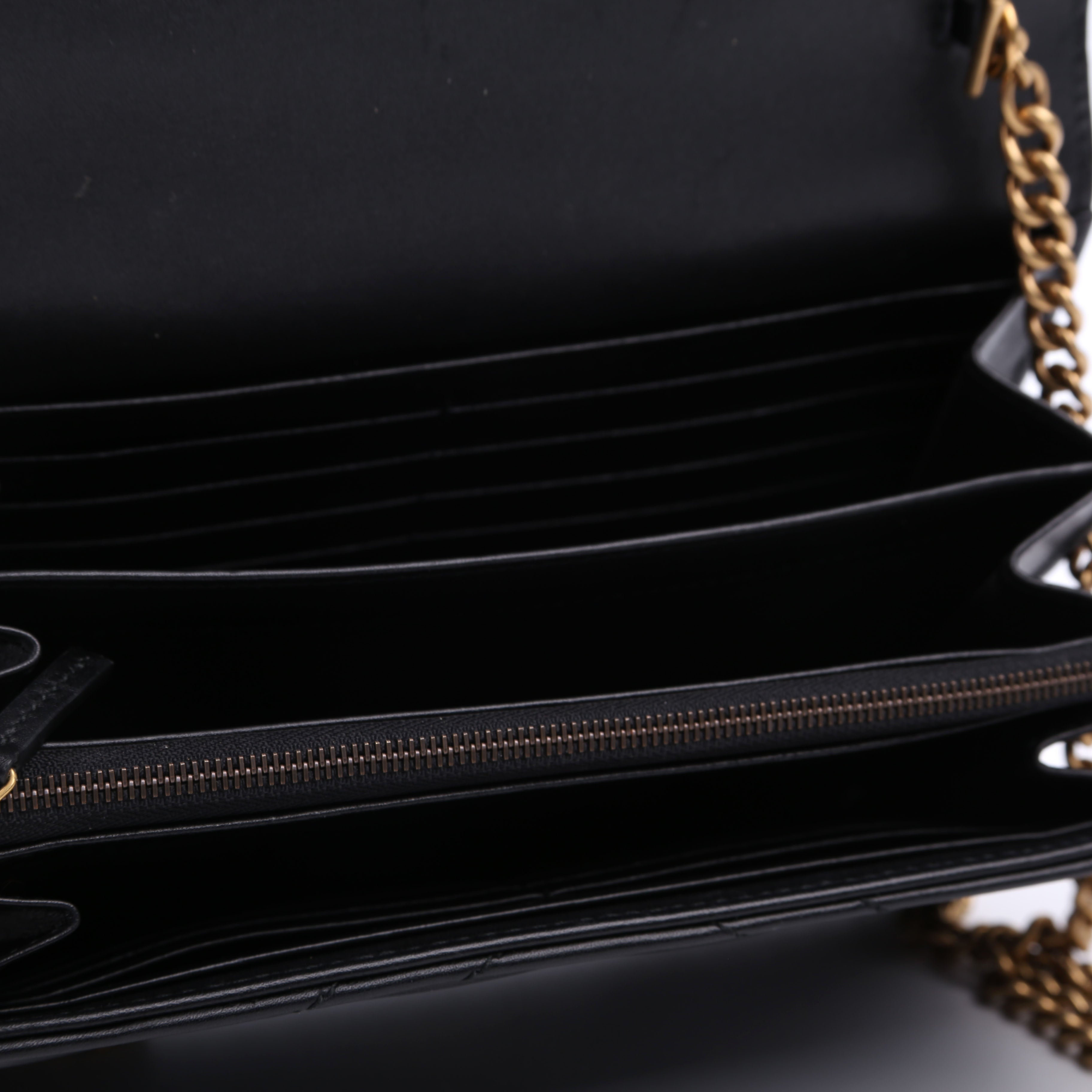 Gucci 474575 Marmont Chain Wallet Black