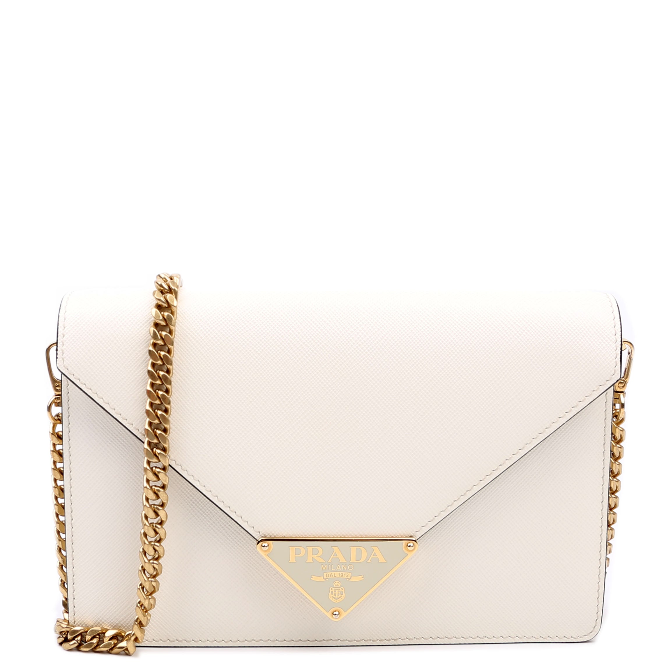 Triangle Envelope Saffiano White