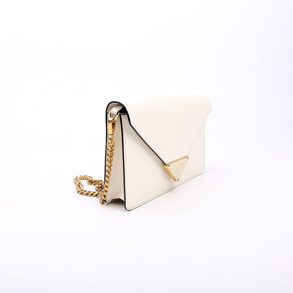 Triangle Envelope Saffiano White
