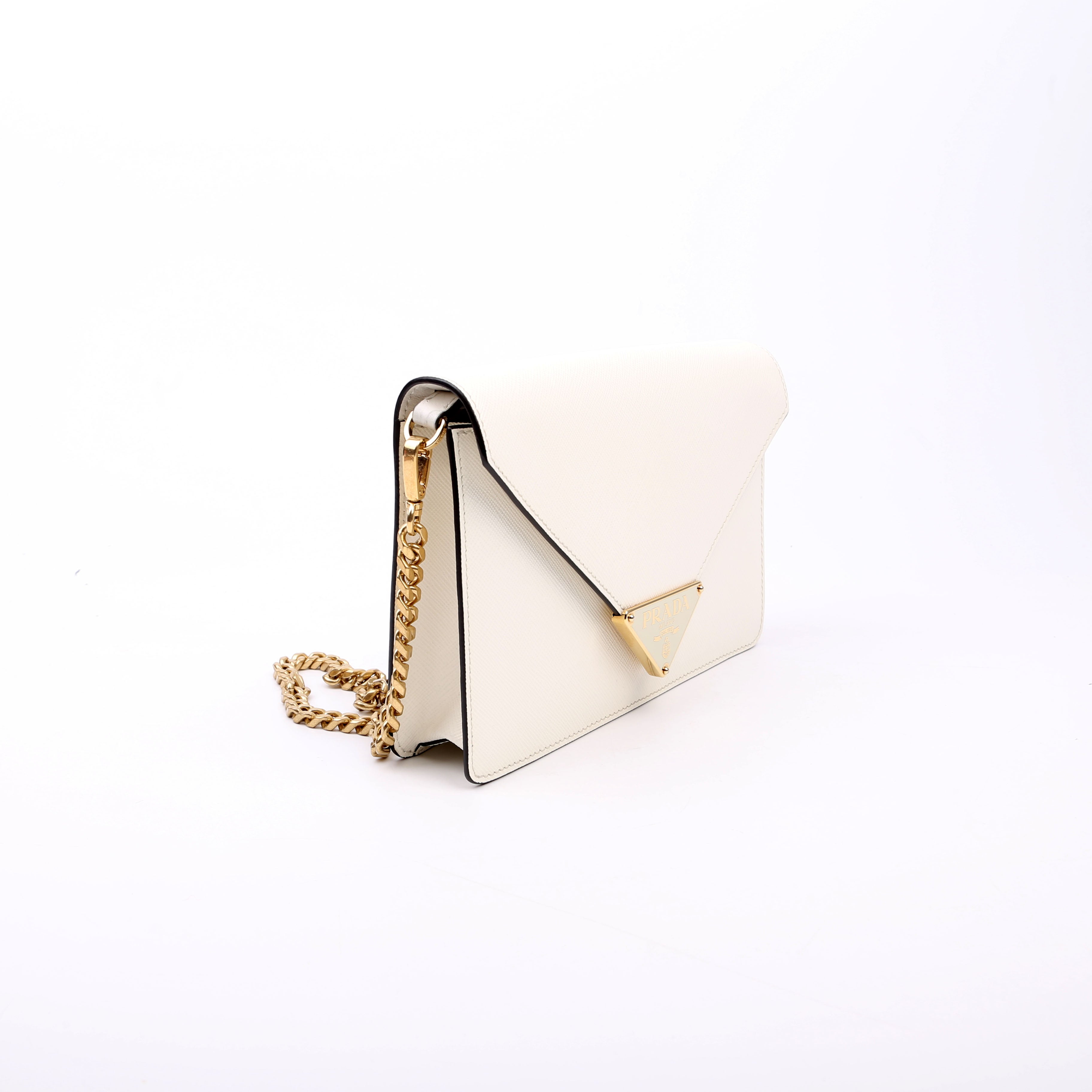 Triangle Envelope Saffiano White