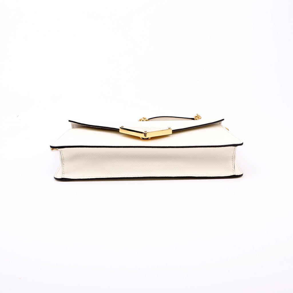 Triangle Envelope Saffiano White