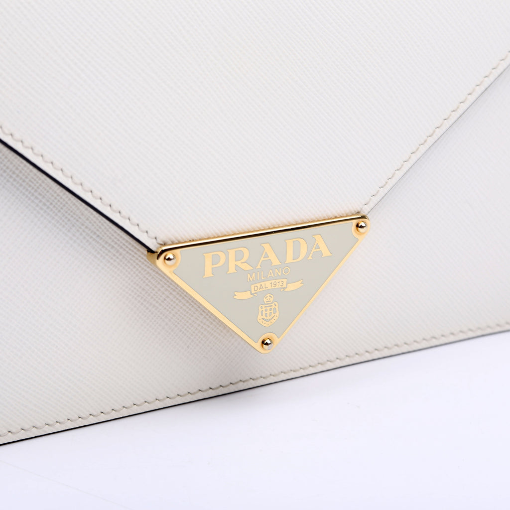 Triangle Envelope Saffiano White