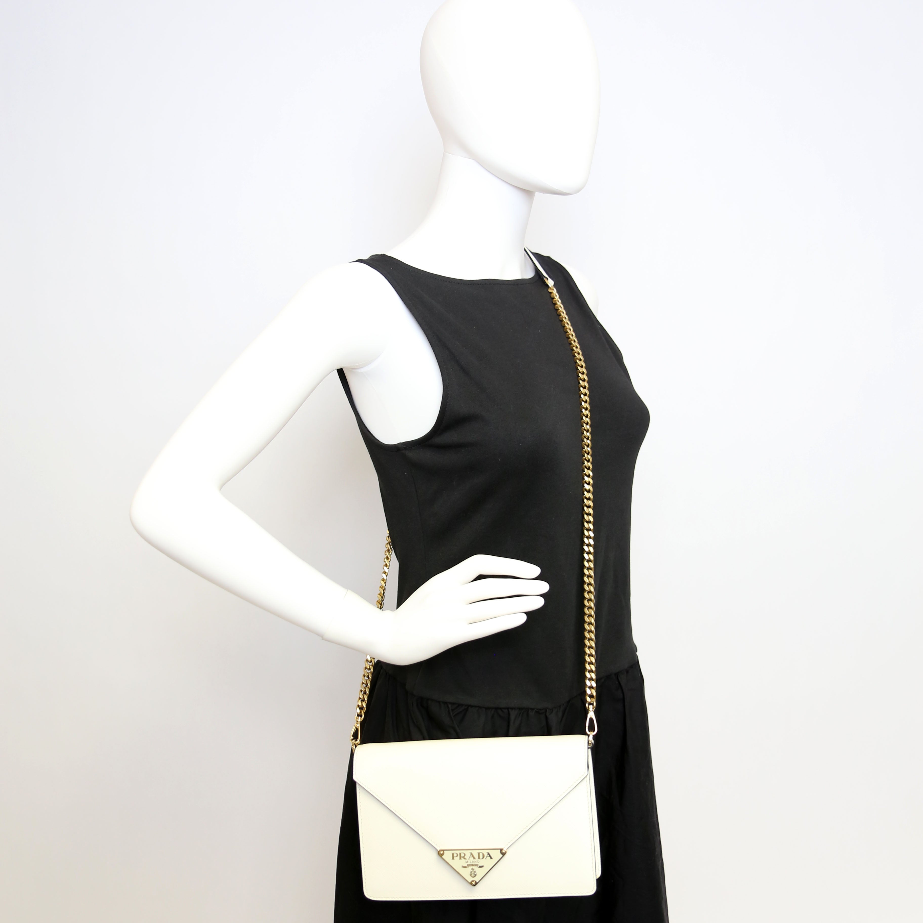 Triangle Envelope Saffiano White