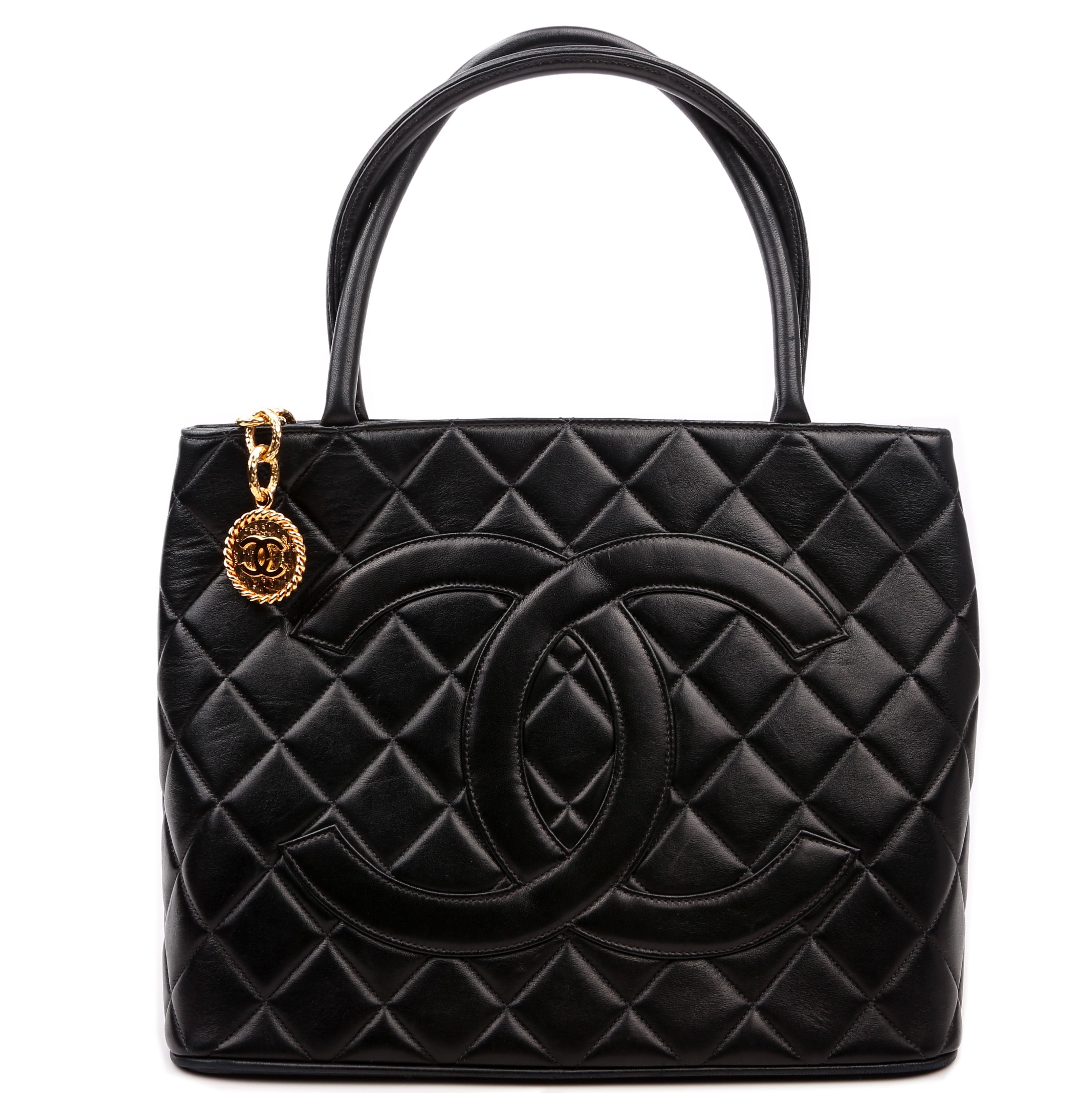 Medallion Tote Lambskin Black