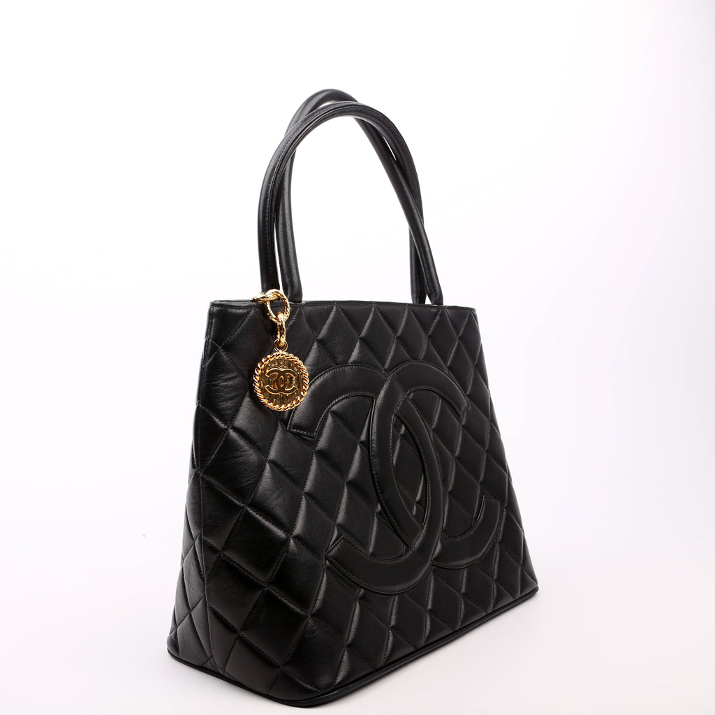 Medallion Tote Lambskin Black