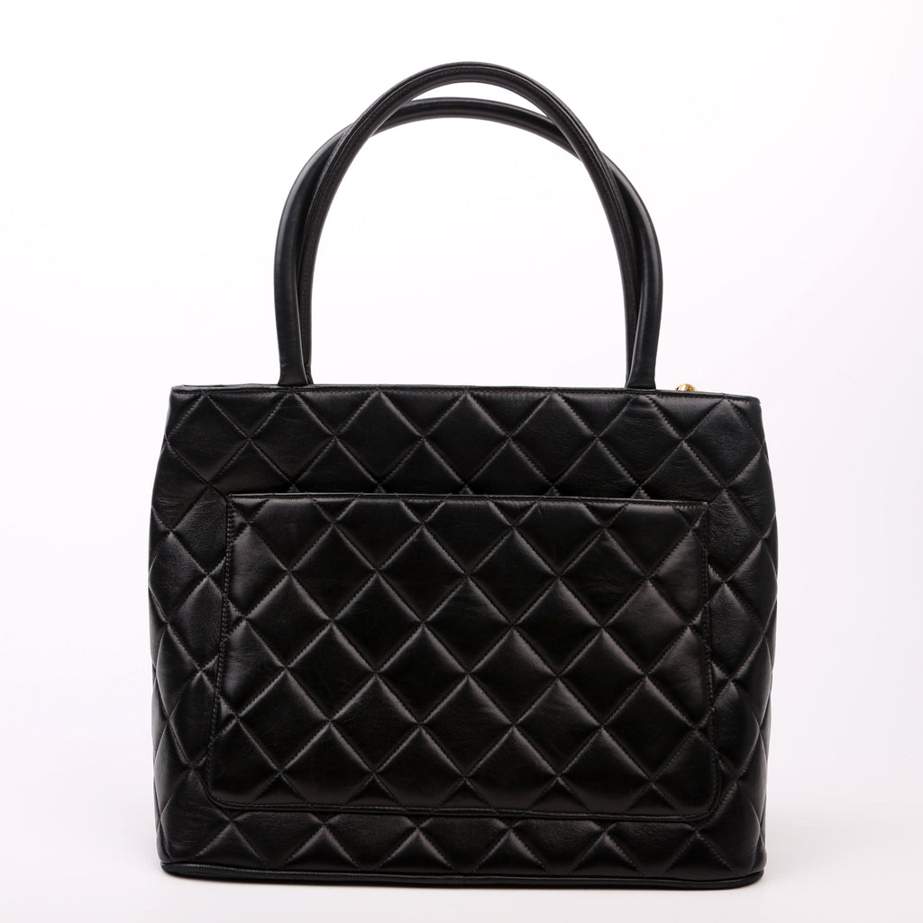 Medallion Tote Lambskin Black