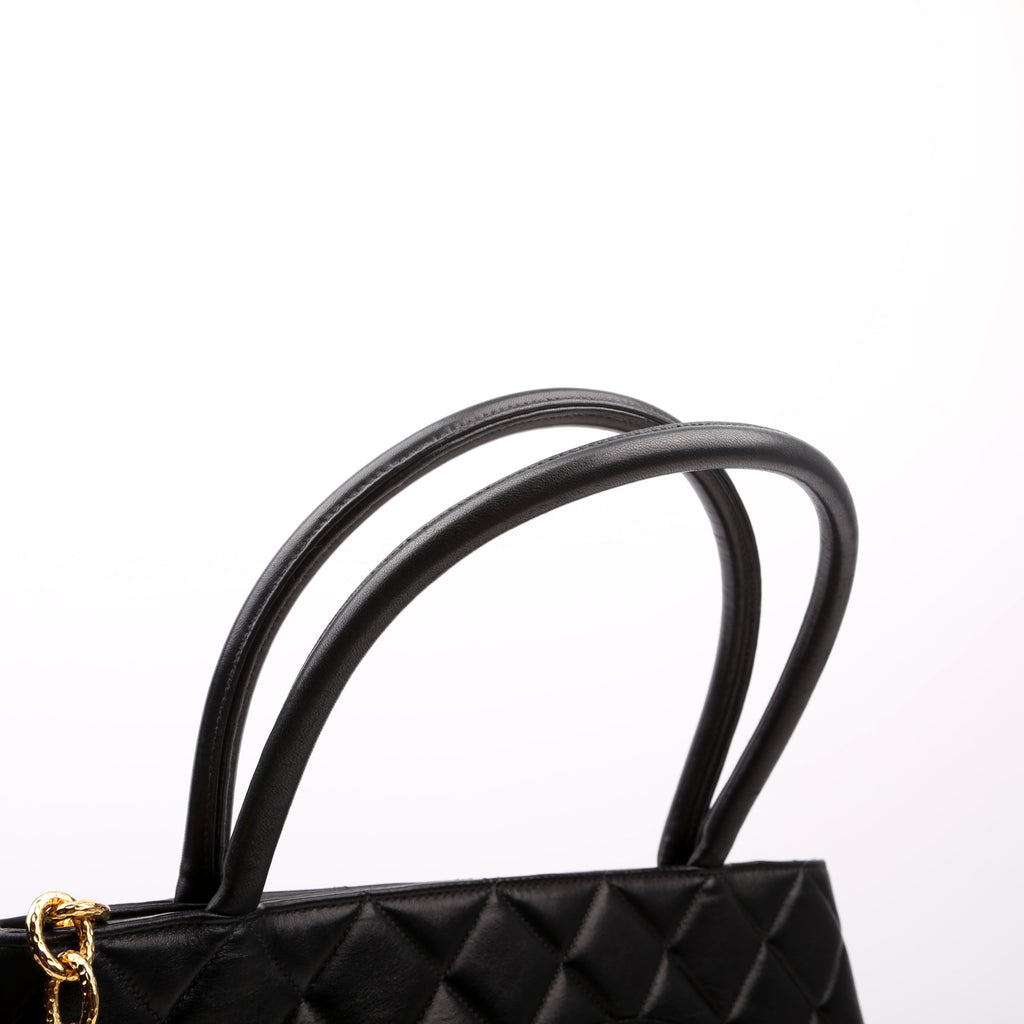 Medallion Tote Lambskin Black