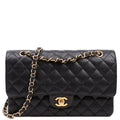 Classic Flap Medium Caviar 12M Black