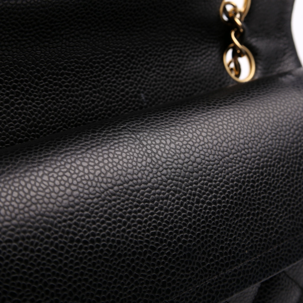 Classic Flap Medium Caviar 12M Black