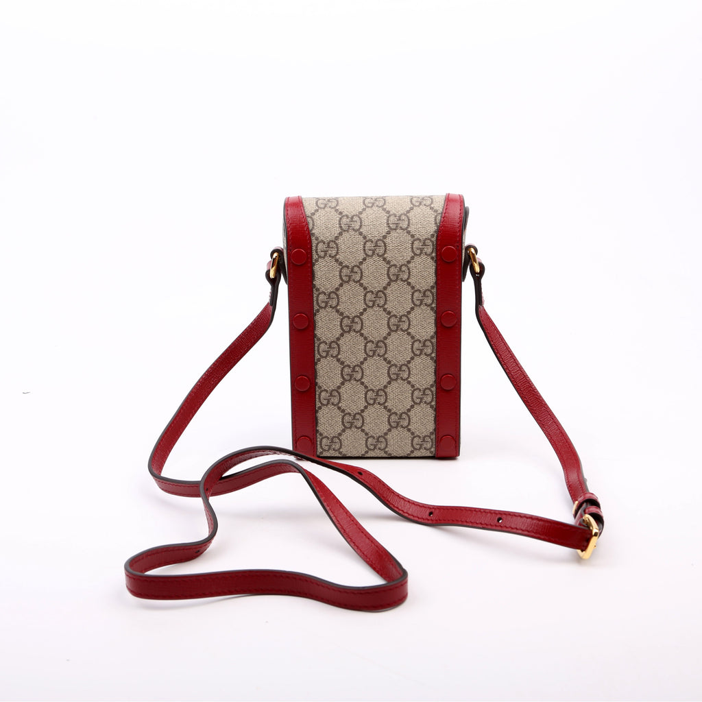Gucci 625615 Horsebit 1955 GG Supreme Mini Bag Red