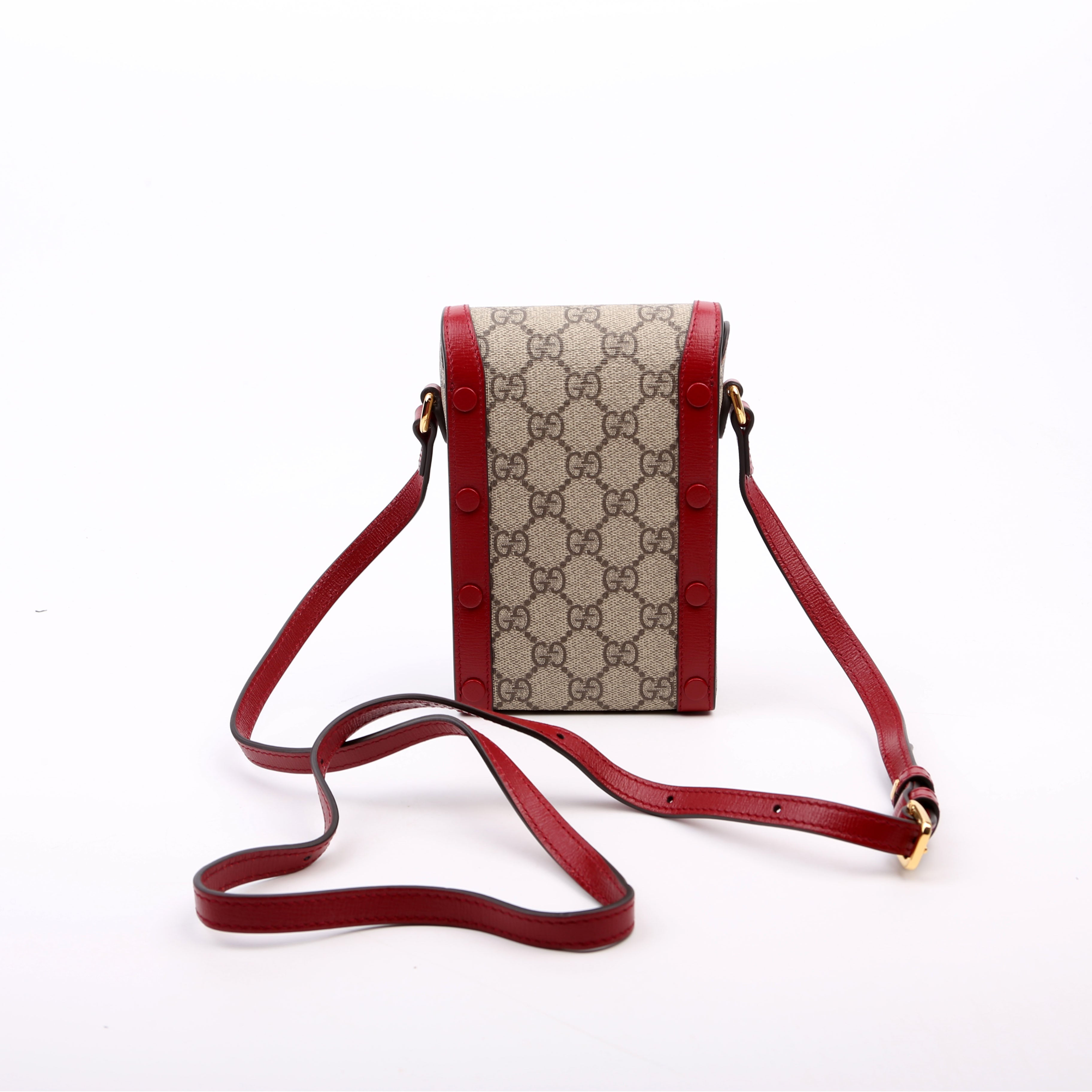 Gucci 625615 Horsebit 1955 GG Supreme Mini Bag Red