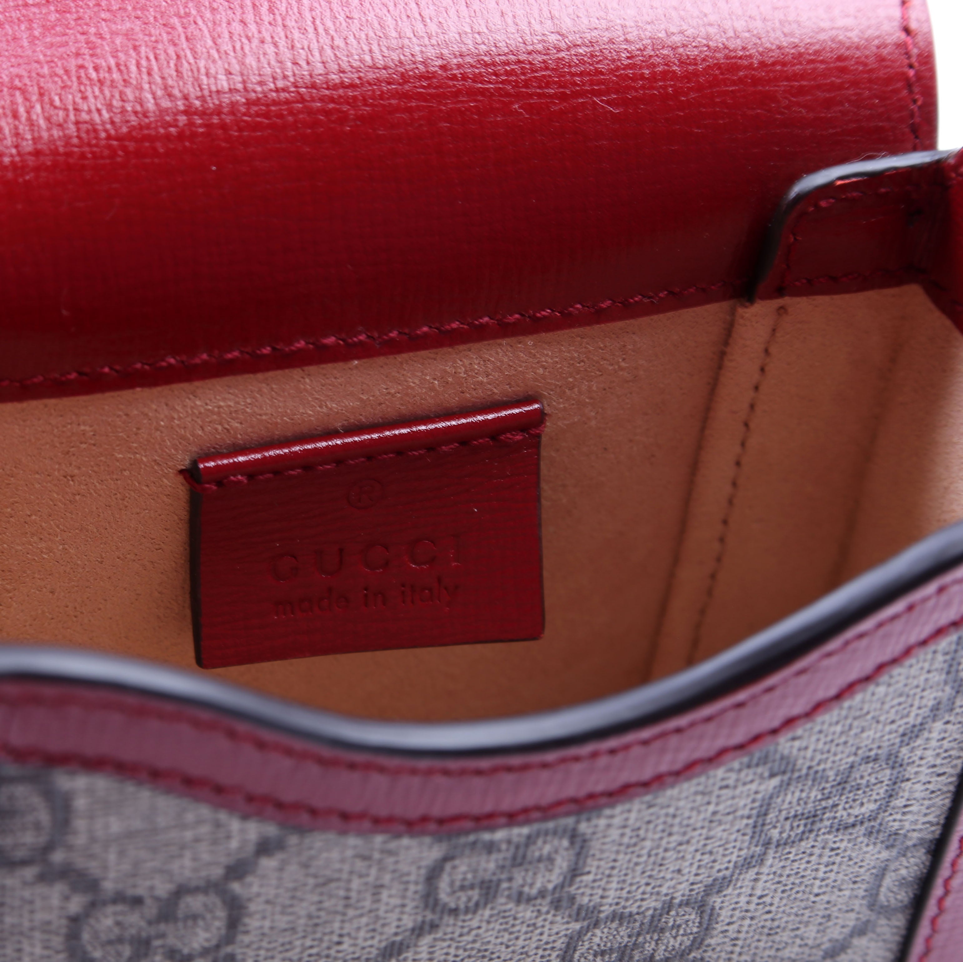 Gucci 625615 Horsebit 1955 GG Supreme Mini Bag Red