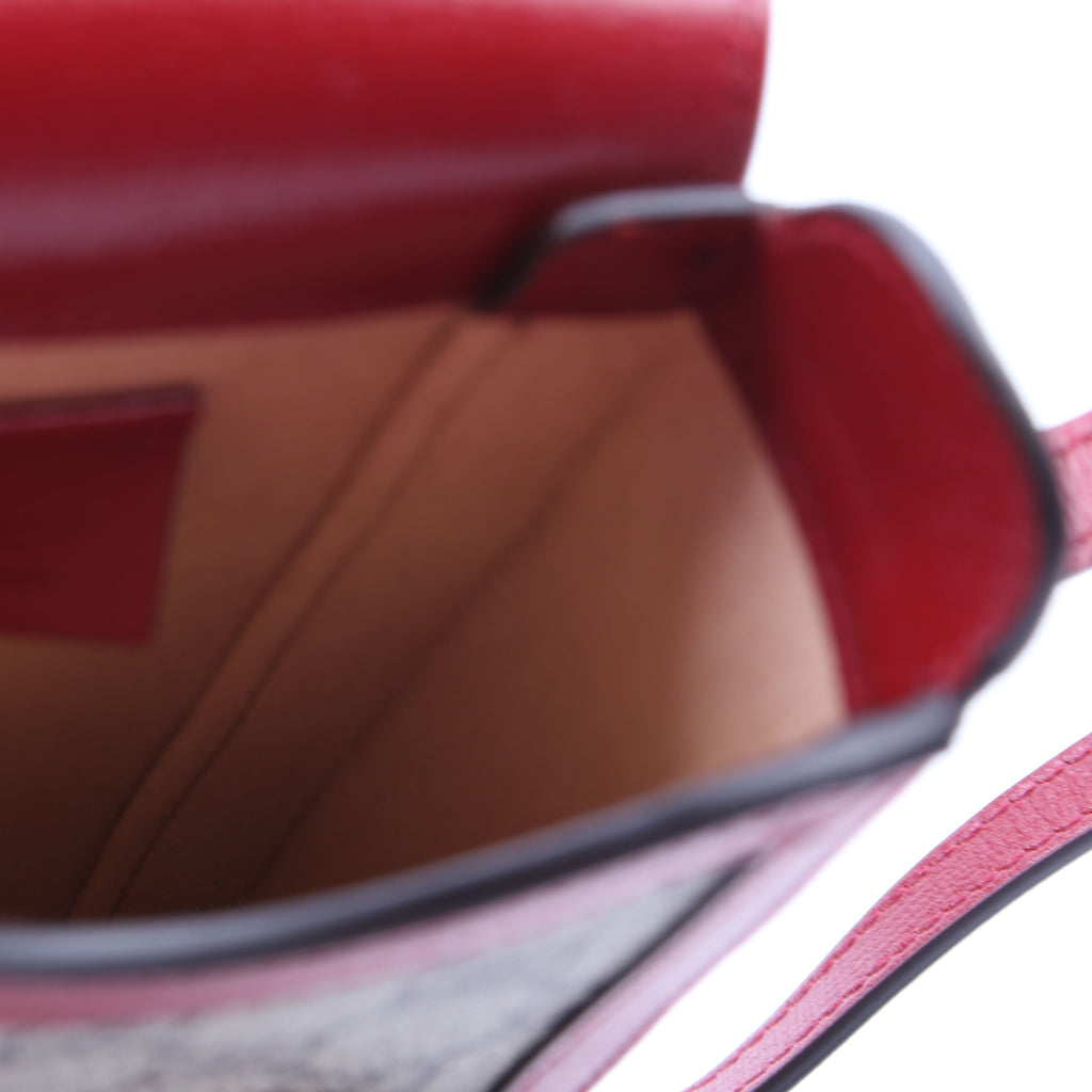 Gucci 625615 Horsebit 1955 GG Supreme Mini Bag Red