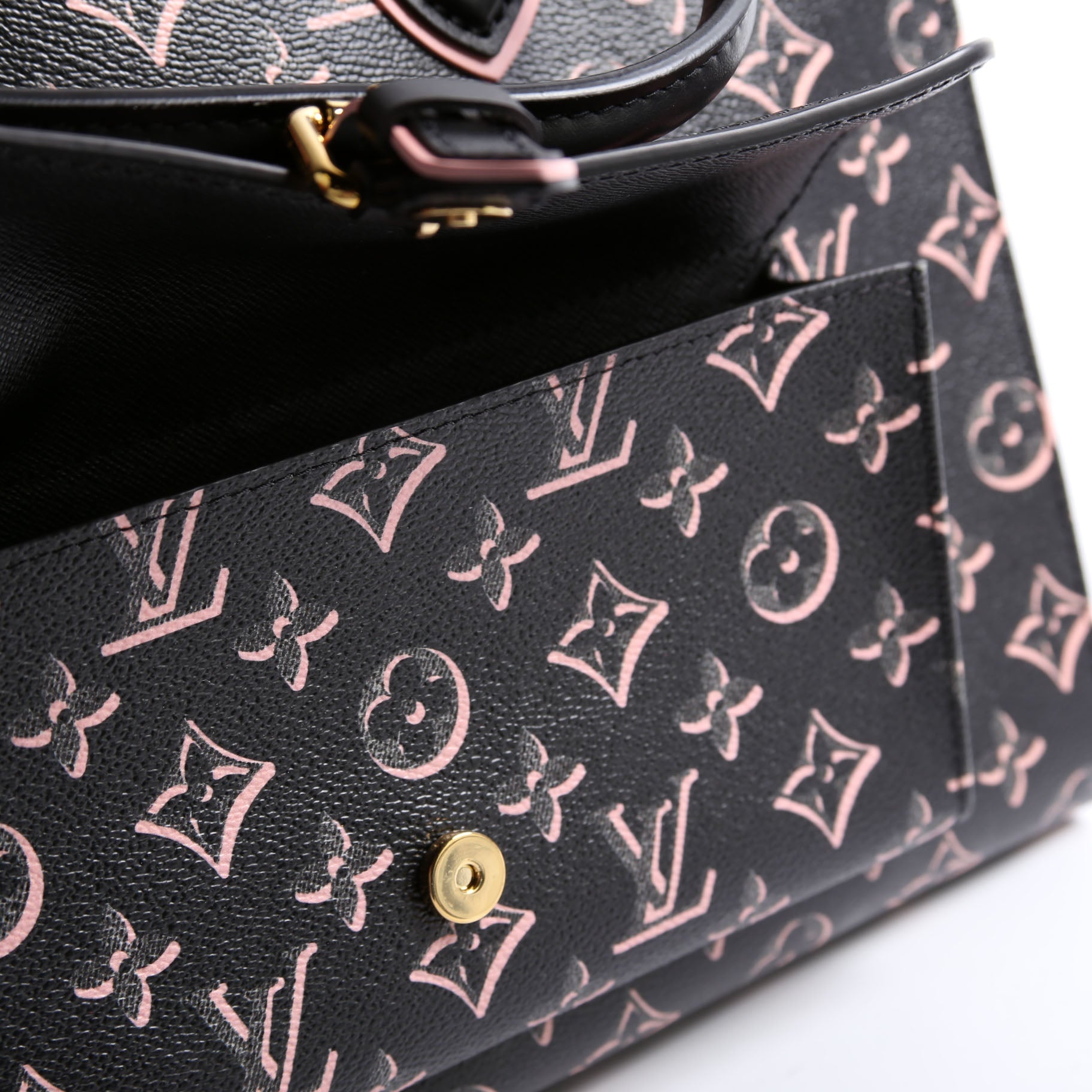 Onthego MM Fall For You Monogram Black/Pink