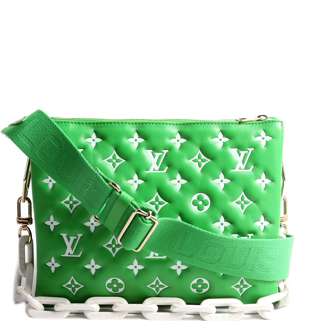 Coussin PM LV Match Lambskin Monogram Green/White