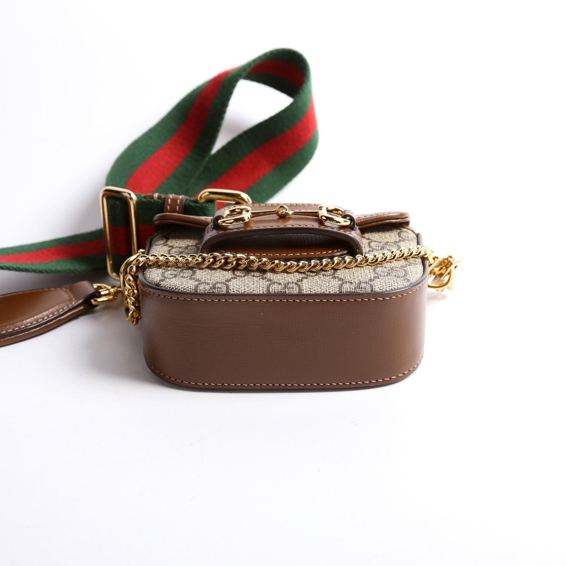 699760 Horsebit 1955 GG Supreme Wallet On Strap Brown