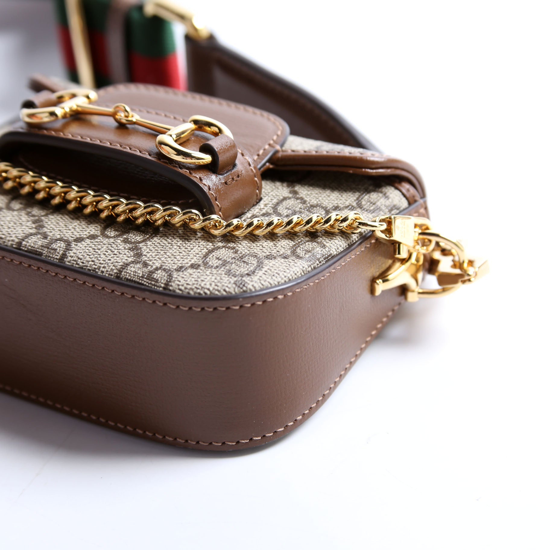 699760 Horsebit 1955 GG Supreme Wallet On Strap Brown