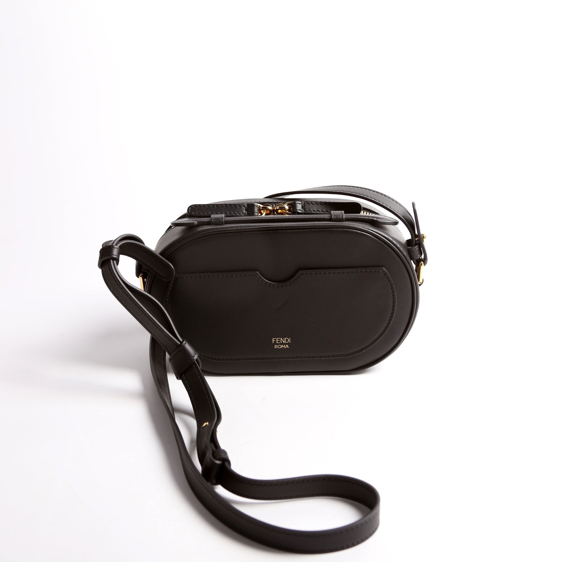 Raffia O'Lock mini Camera Case Black/Brown