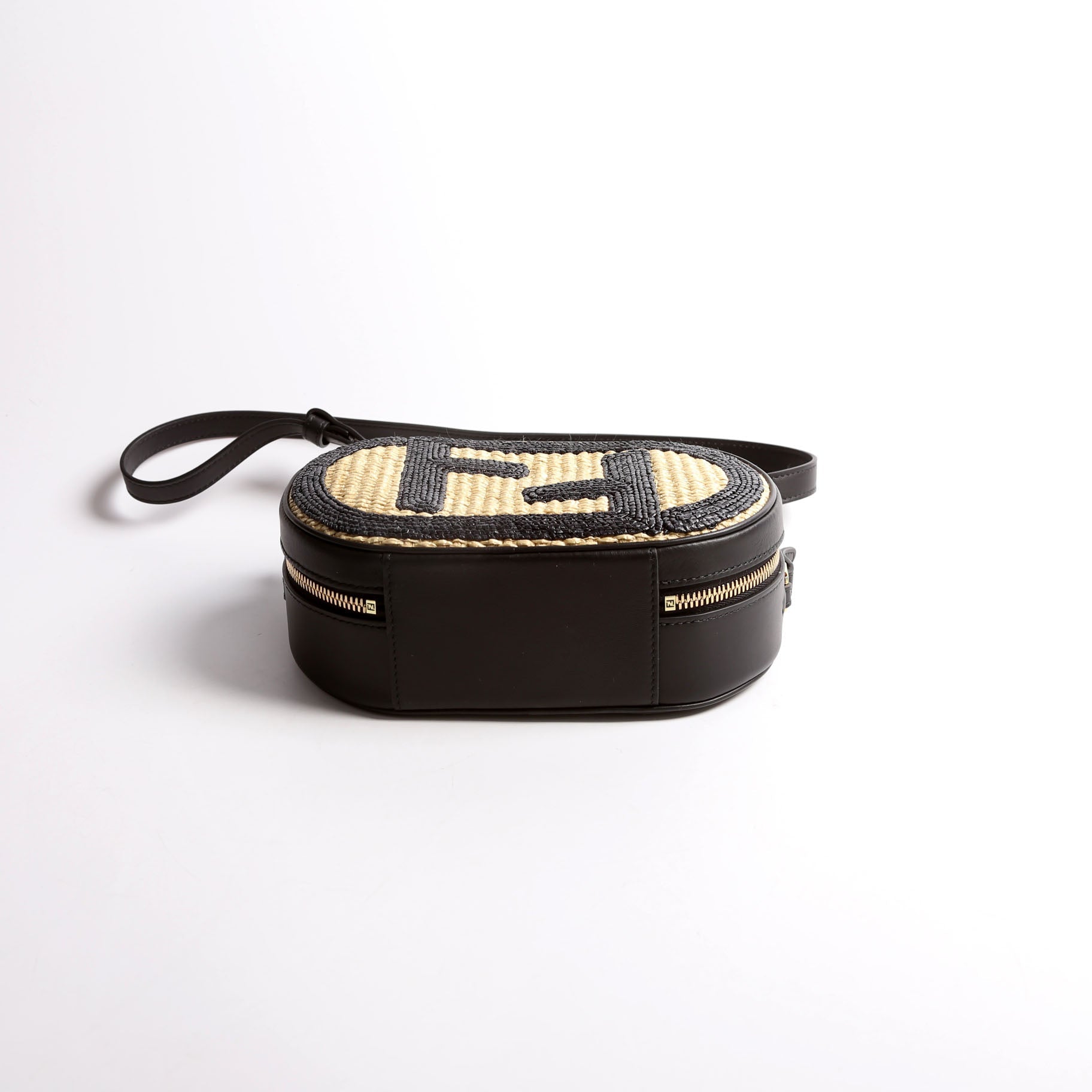 Raffia O'Lock mini Camera Case Black/Brown